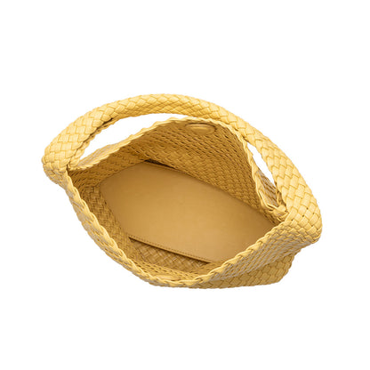 Melie Bianco Yellow Johanna Large Recycled Vegan Leather Shoulder Bag