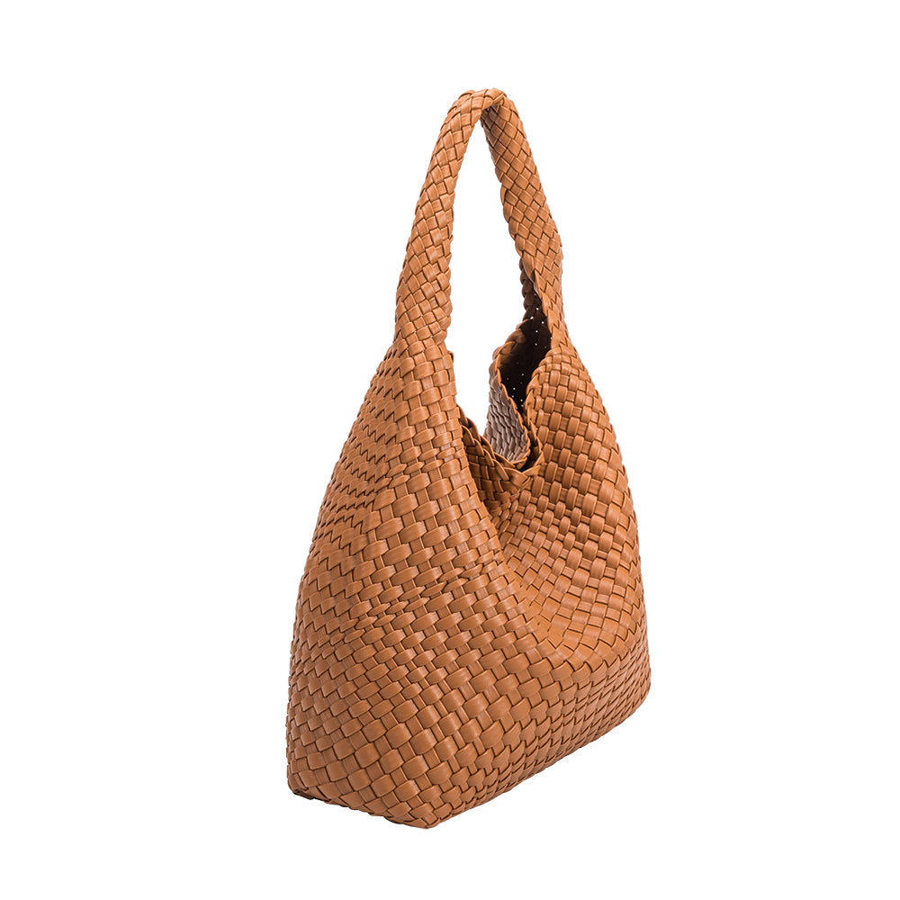 Melie Bianco Saddle Johanna Large Recycled Vegan Leather Shoulder Bag |Melie Bianco
