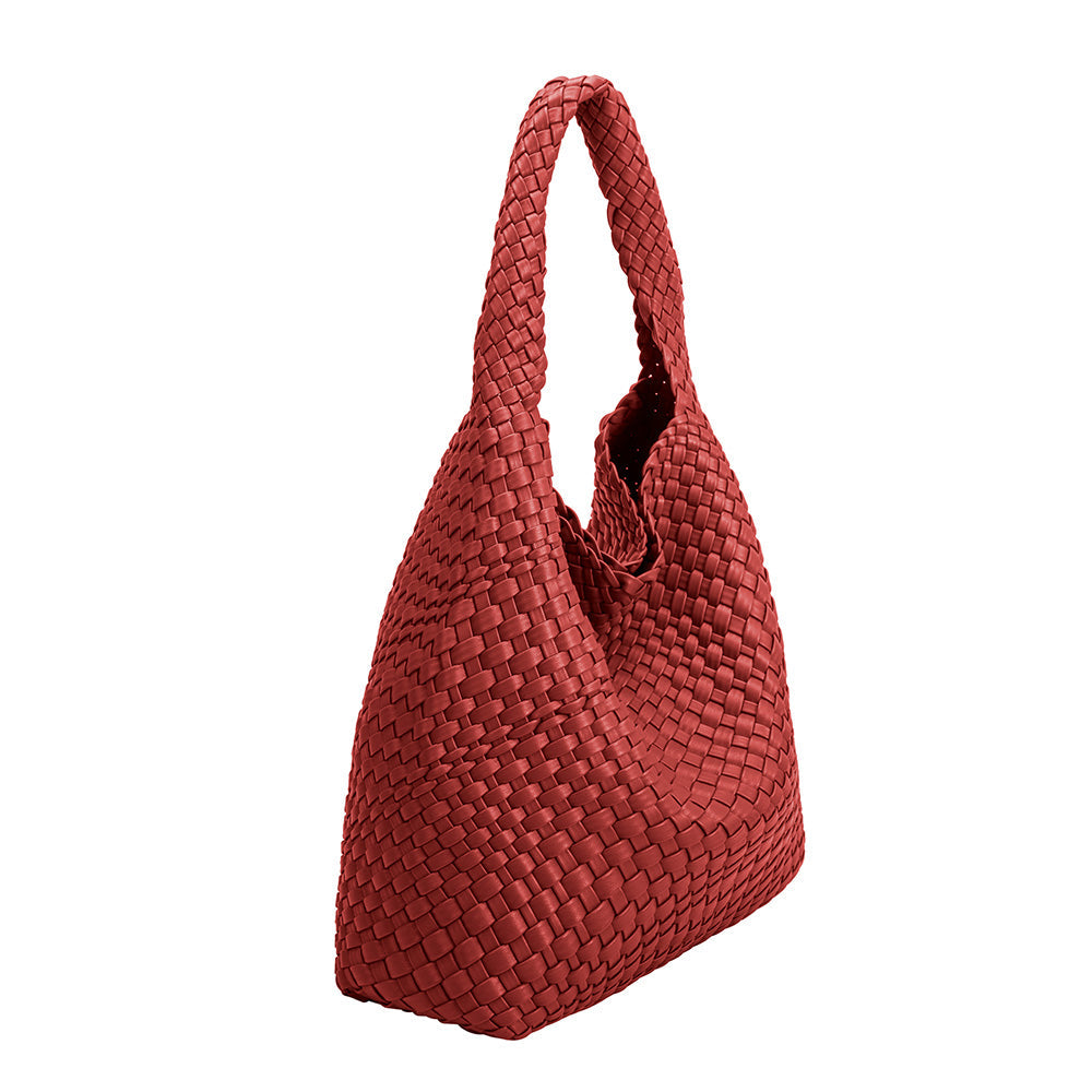 Melie Bianco Red Johanna Large Recycled Vegan Leather Shoulder Bag
