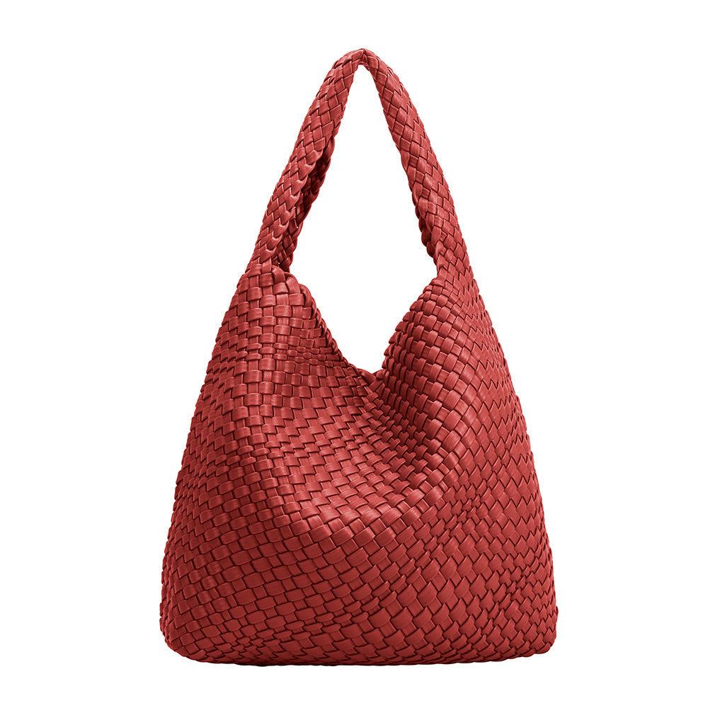 Melie Bianco Red Johanna Large Recycled Vegan Leather Shoulder Bag