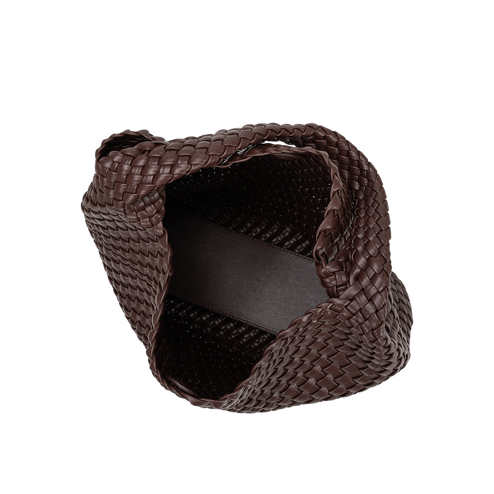 Melie Bianco Espresso Johanna Large Recycled Vegan Leather Shoulder Bag
