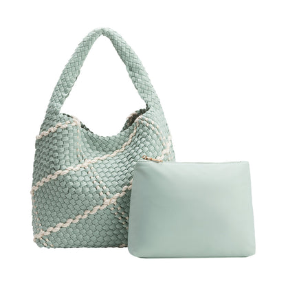 Melie Bianco Seafoam Johanna Large Nylon Shoulder Bag