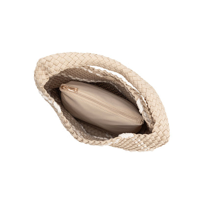 Melie Bianco Almond Johanna Large Nylon Shoulder Bag