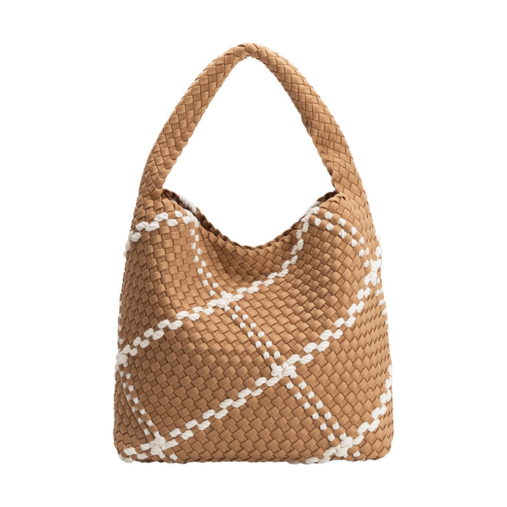 Melie Bianco Sand Johanna Large Nylon Shoulder Bag