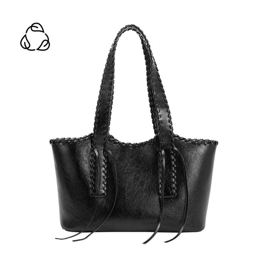 Melie Bianco Black Phoebe Recycled Vegan Shoulder Bag