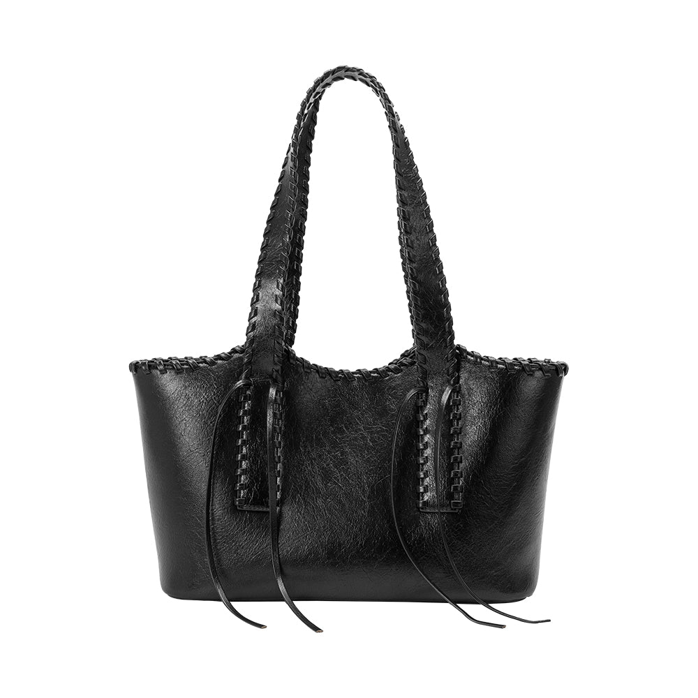 Melie Bianco Black Phoebe Recycled Vegan Shoulder Bag