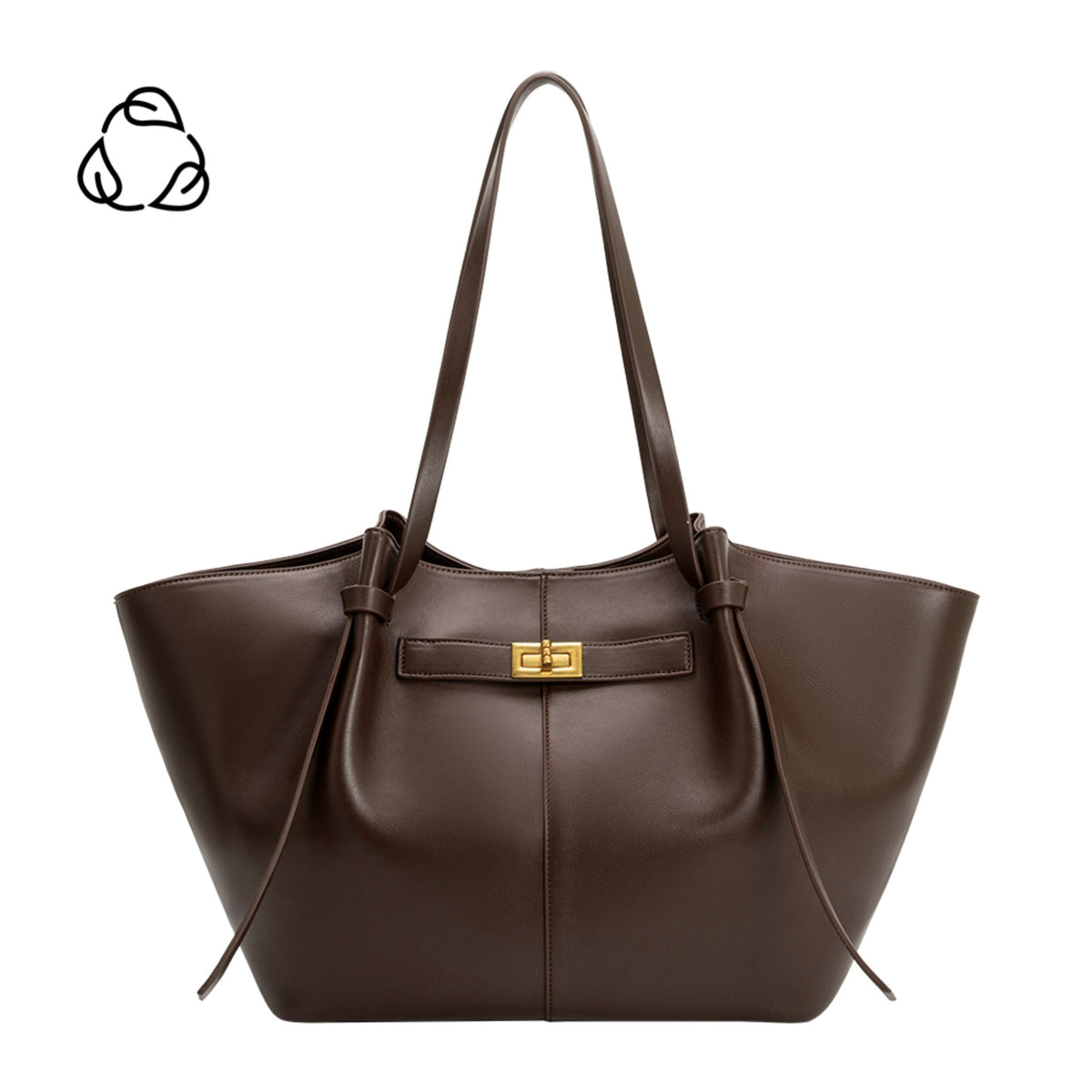 Melie Bianco Espresso Imelda Recycled Vegan Leather Tote Bag