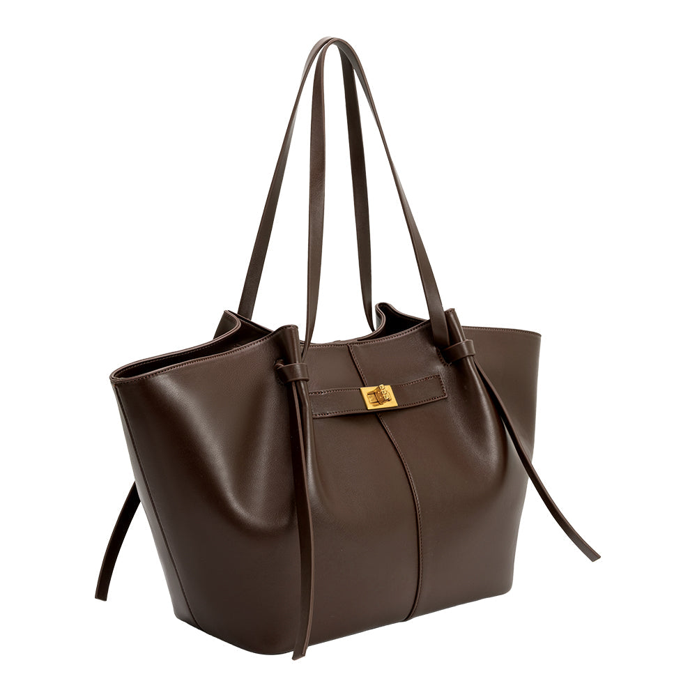 Melie Bianco Espresso Imelda Recycled Vegan Leather Tote Bag