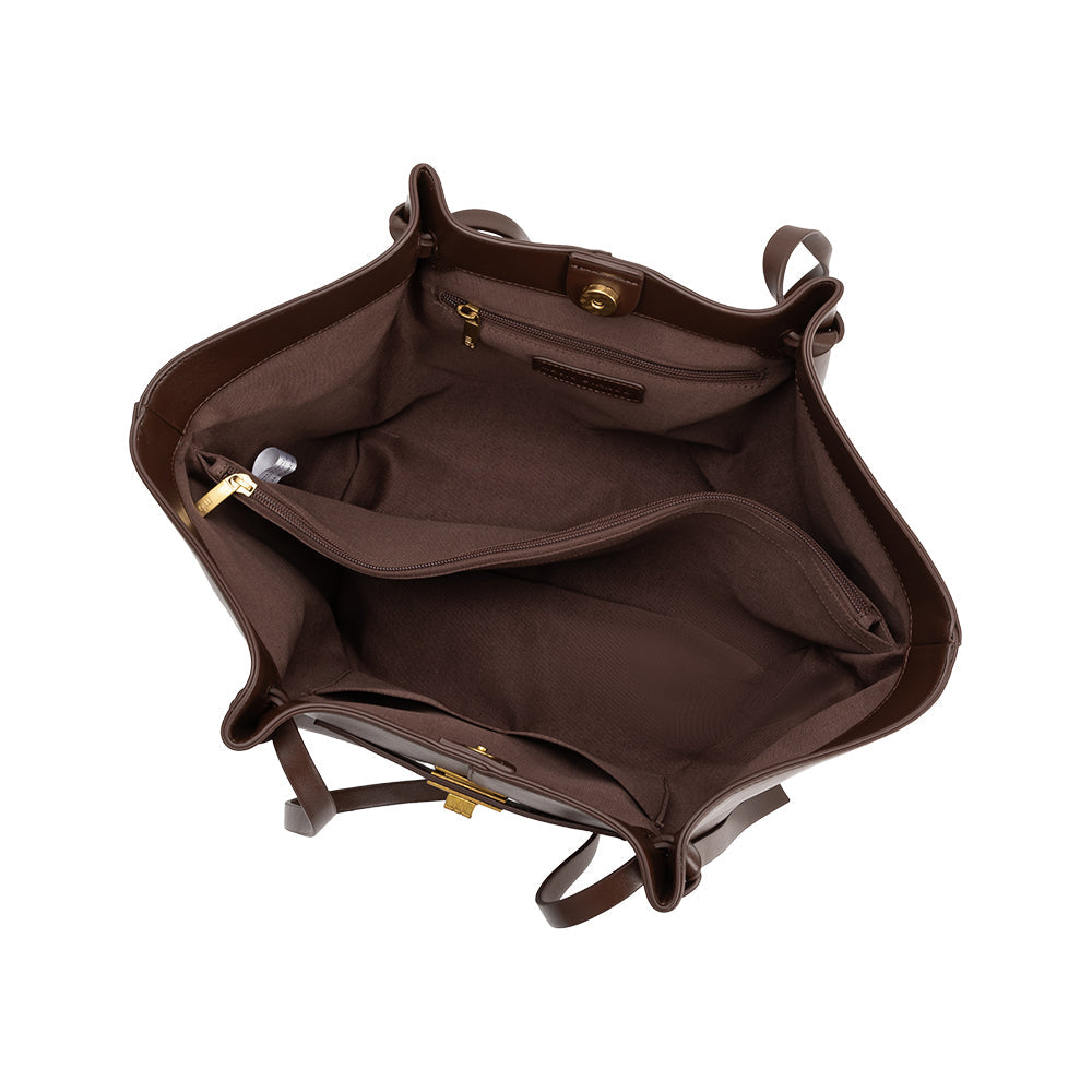 Melie Bianco Espresso Imelda Recycled Vegan Leather Tote Bag