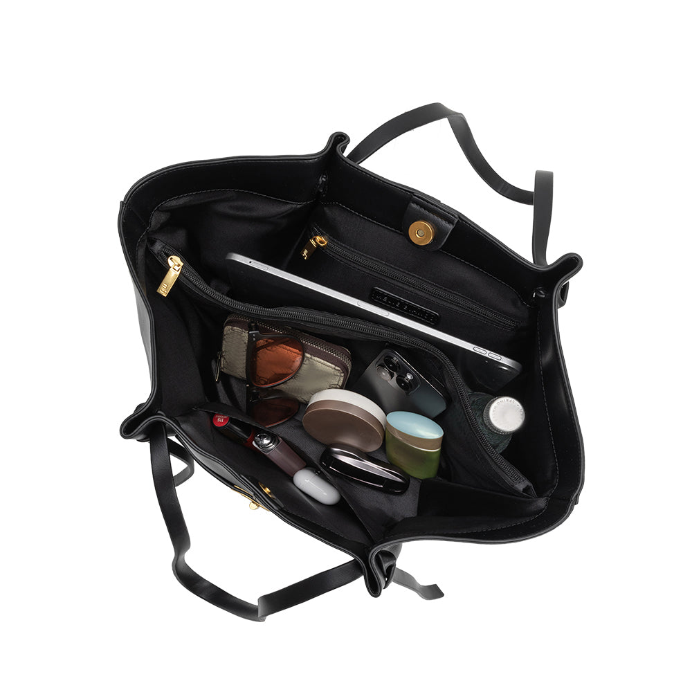 Melie Bianco Espresso Imelda Recycled Vegan Leather Tote Bag