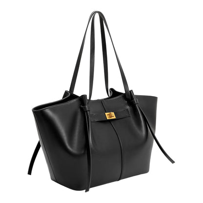 Melie Bianco Black Imelda Recycled Vegan Leather Tote Bag