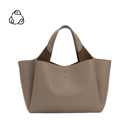Melie Bianco Taupe Whitley Recycled Vegan Leather Tote Bag