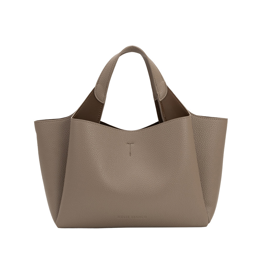 Melie Bianco Taupe Whitley Recycled Vegan Leather Tote Bag