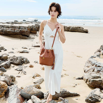 Melie Bianco Bone Janae Recycled Vegan Leather Top Handle Bag
