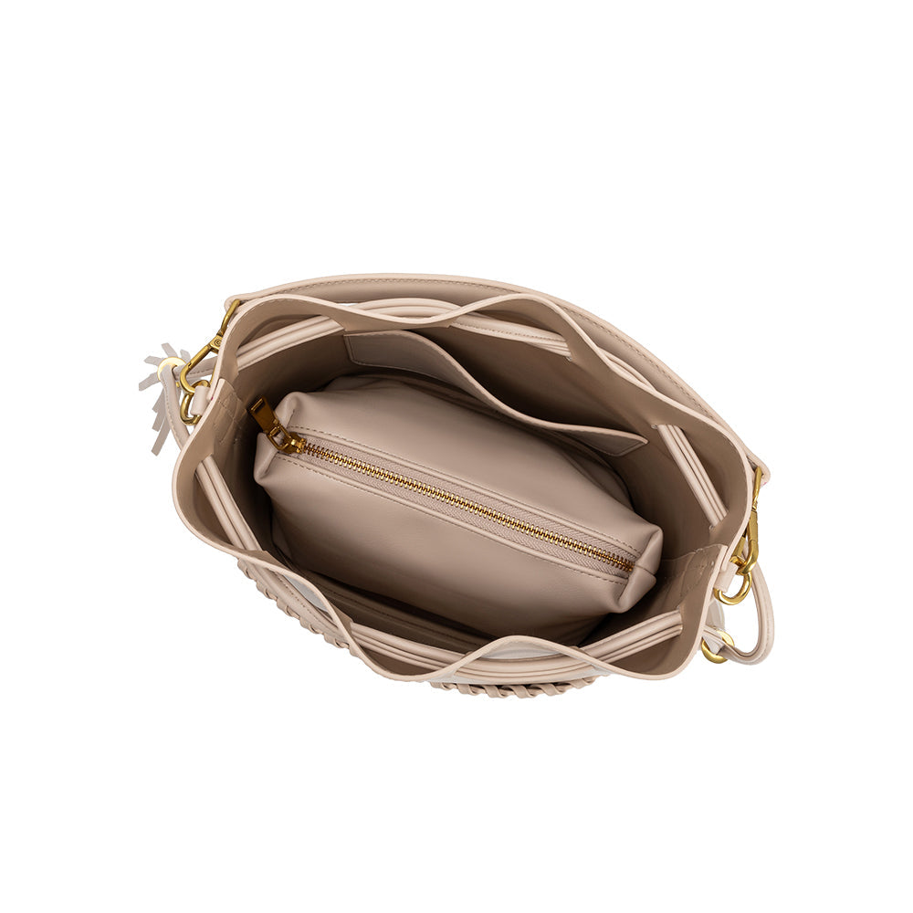 Melie Bianco Bone Janae Recycled Vegan Leather Top Handle Bag