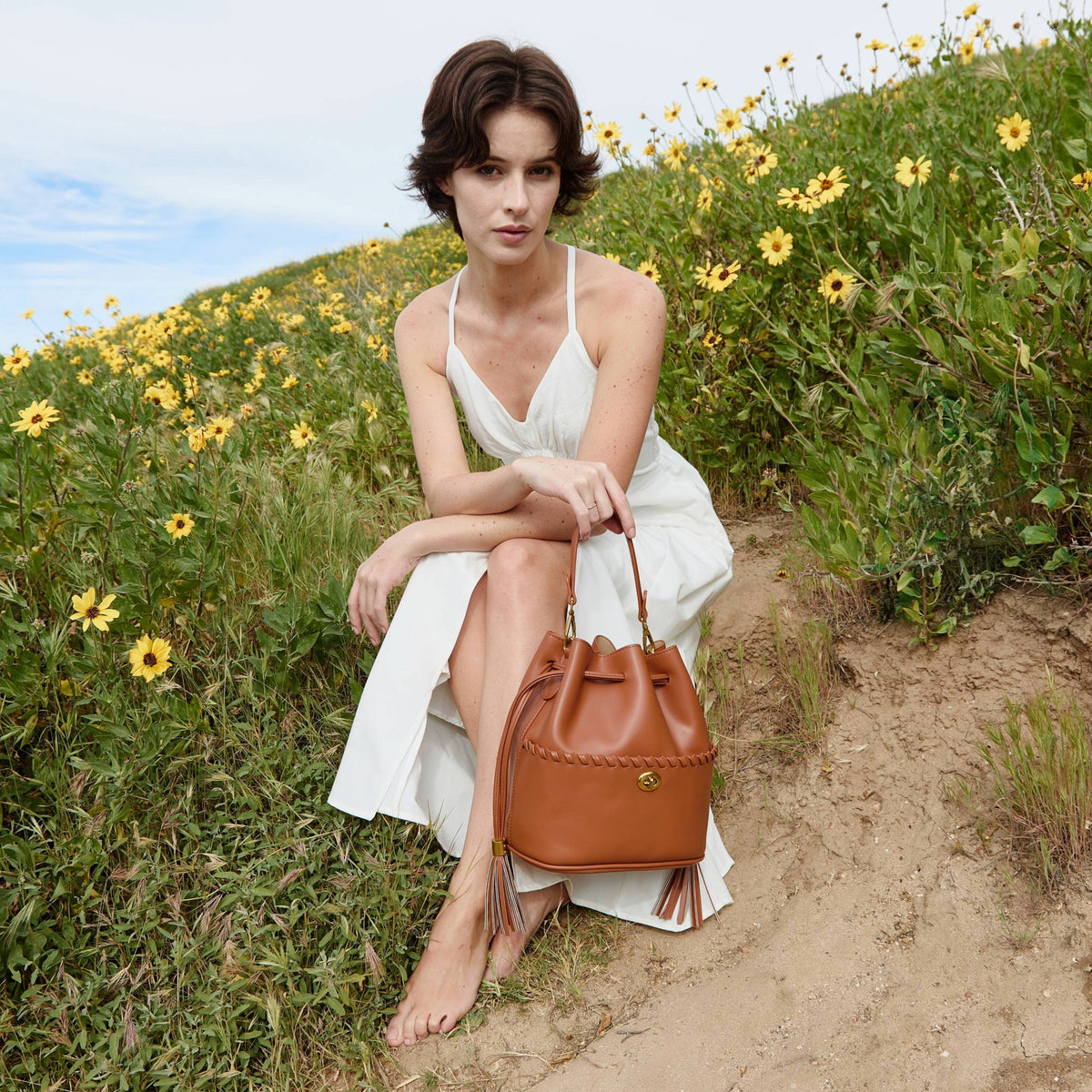 Melie Bianco Bone Janae Recycled Vegan Leather Top Handle Bag