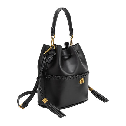 Melie Bianco Black Janae Recycled Vegan Leather Top Handle Bag