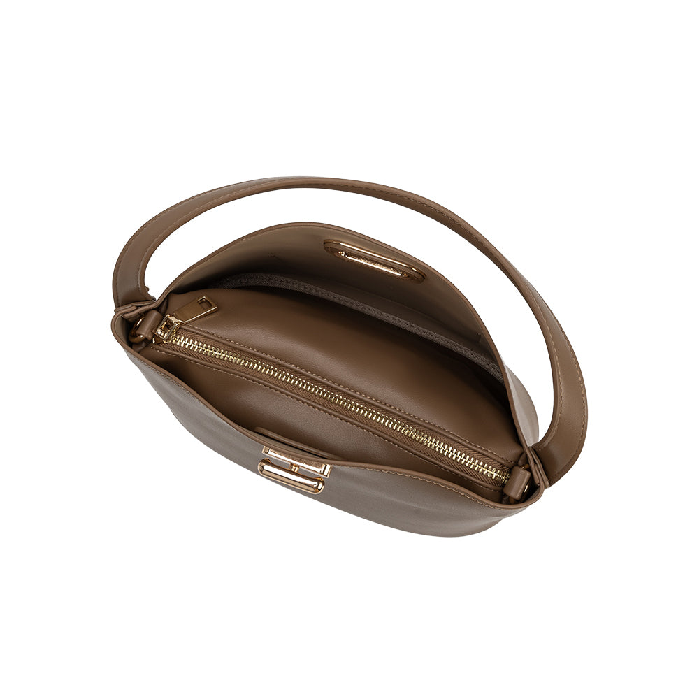 Melie Bianco Taupe Lana Recycled Vegan Leather Crossbody Bag