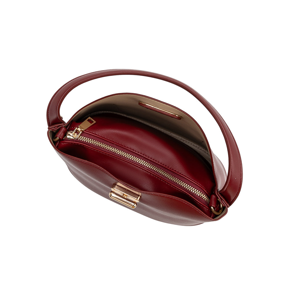Melie Bianco Burgundy Lana Recycled Vegan Leather Crossbody Bag