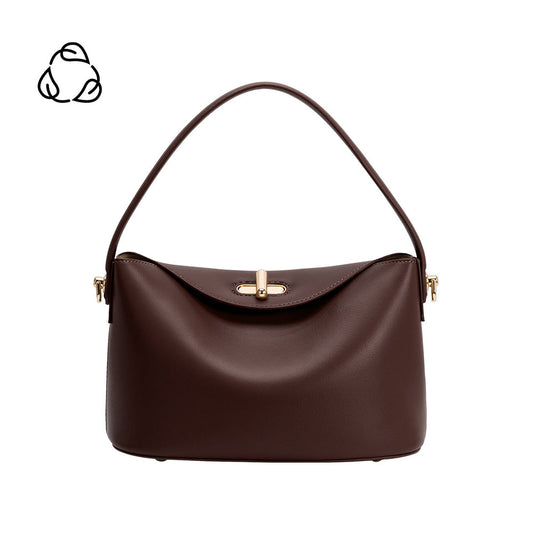Melie Bianco Espresso Lana Recycled Vegan Leather Crossbody Bag