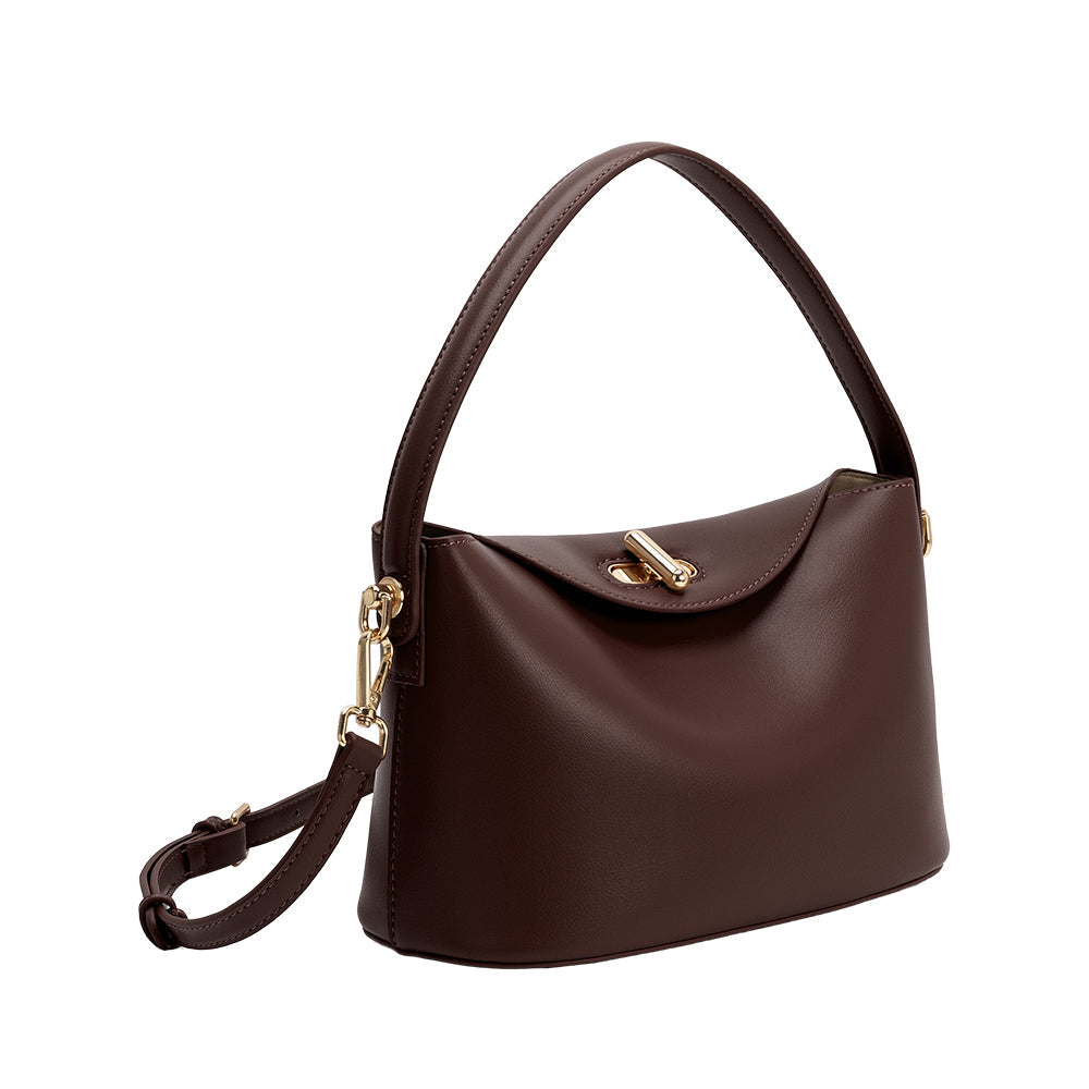 Melie Bianco Espresso Lana Recycled Vegan Leather Crossbody Bag