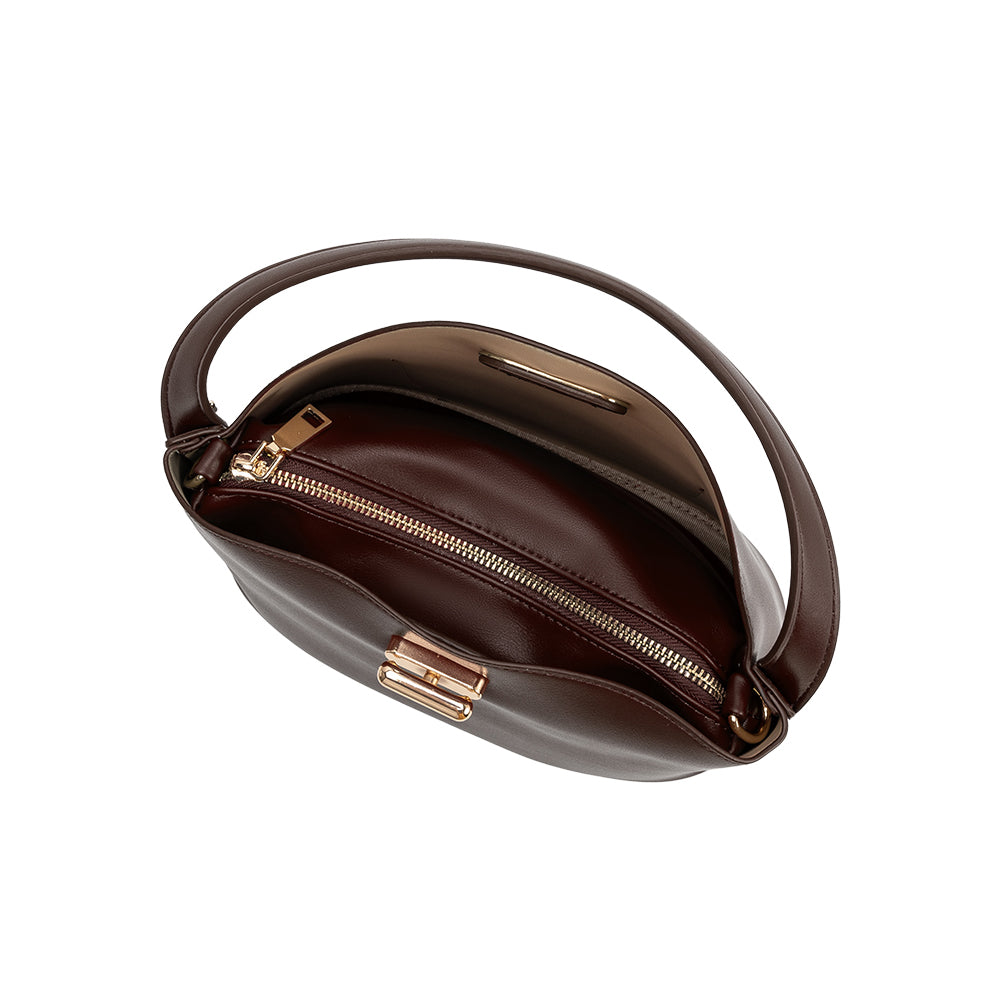 Melie Bianco Espresso Lana Recycled Vegan Leather Crossbody Bag