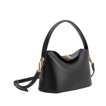 Melie Bianco Black Lana Recycled Vegan Leather Crossbody Bag