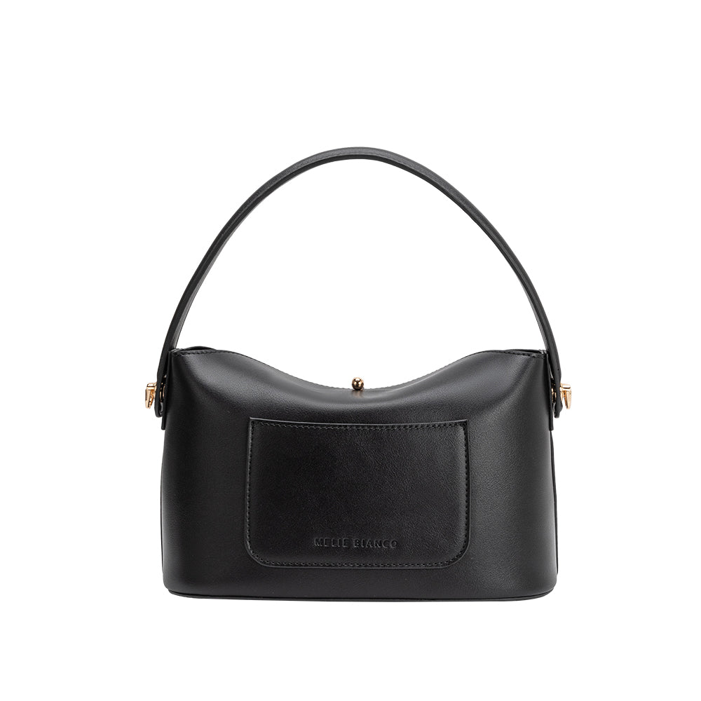Melie Bianco Black Lana Recycled Vegan Leather Crossbody Bag