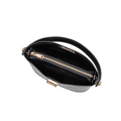 Melie Bianco Black Lana Recycled Vegan Leather Crossbody Bag