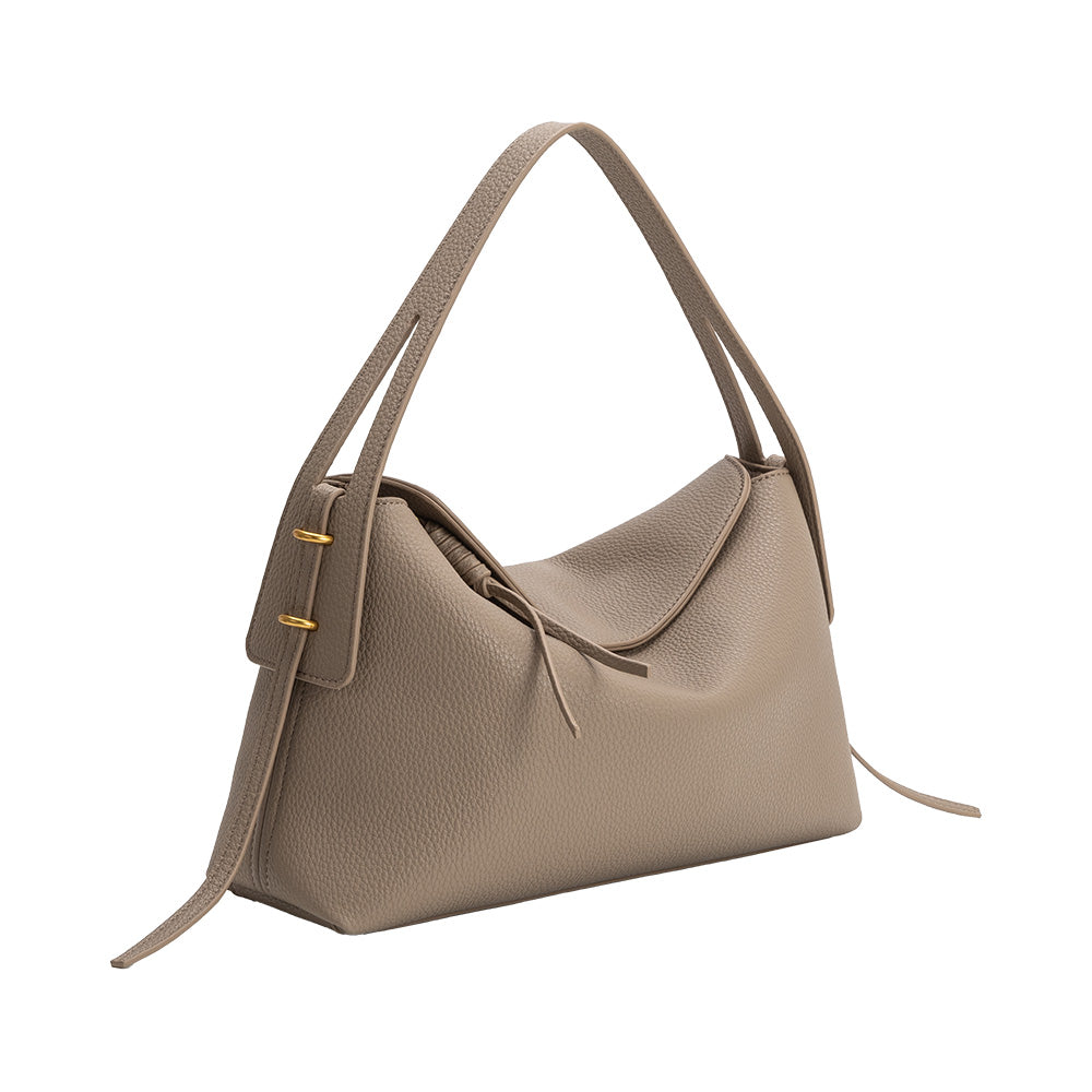 Melie Bianco Taupe Emory Recycled Vegan Leather Top Handle Bag
