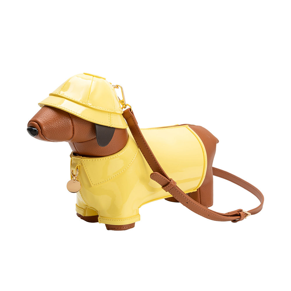 Melie Bianco Yellow Rain Dog Vegan Leather Crossbody Bag