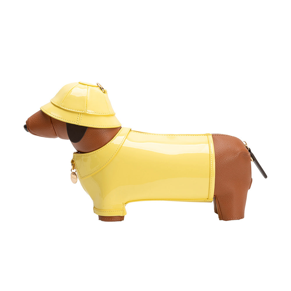 Melie Bianco Yellow Rain Dog Vegan Leather Crossbody Bag