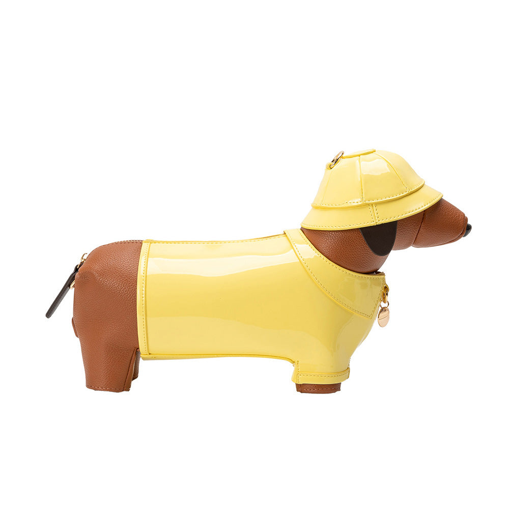 Melie Bianco Yellow Rain Dog Vegan Leather Crossbody Bag