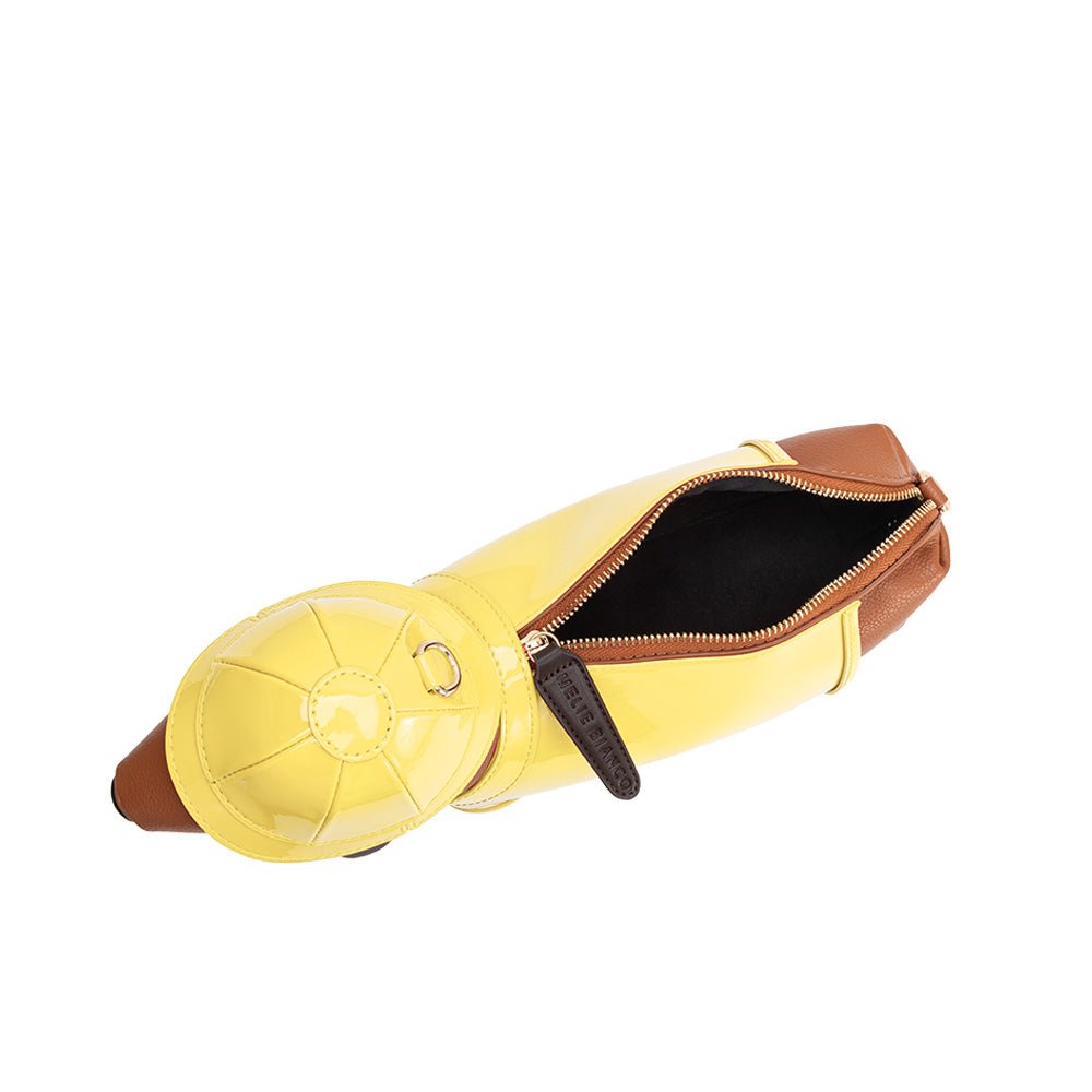 Melie Bianco Yellow Rain Dog Vegan Leather Crossbody Bag