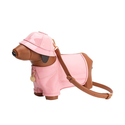 Melie Bianco Pink Rain Dog Vegan Leather Crossbody Bag