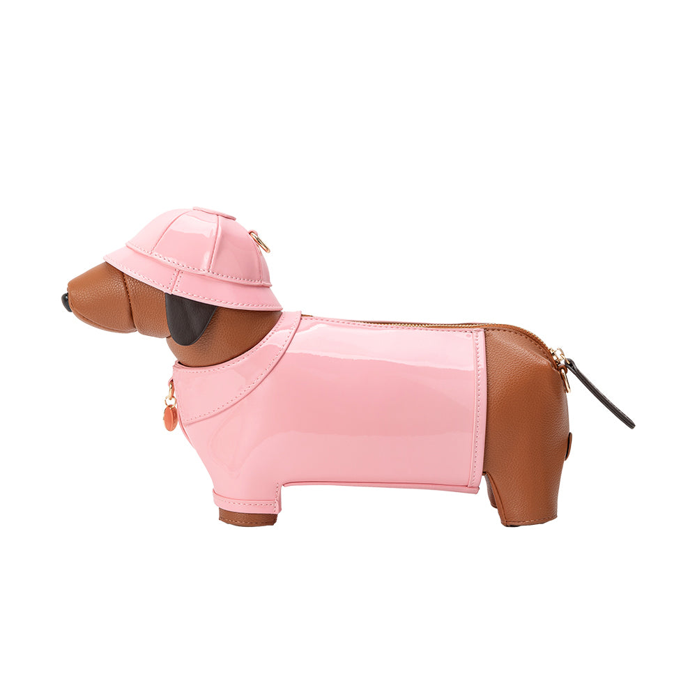 Melie Bianco Pink Rain Dog Vegan Leather Crossbody Bag