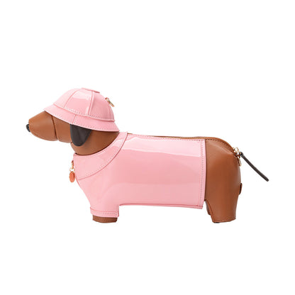 Melie Bianco Pink Rain Dog Vegan Leather Crossbody Bag