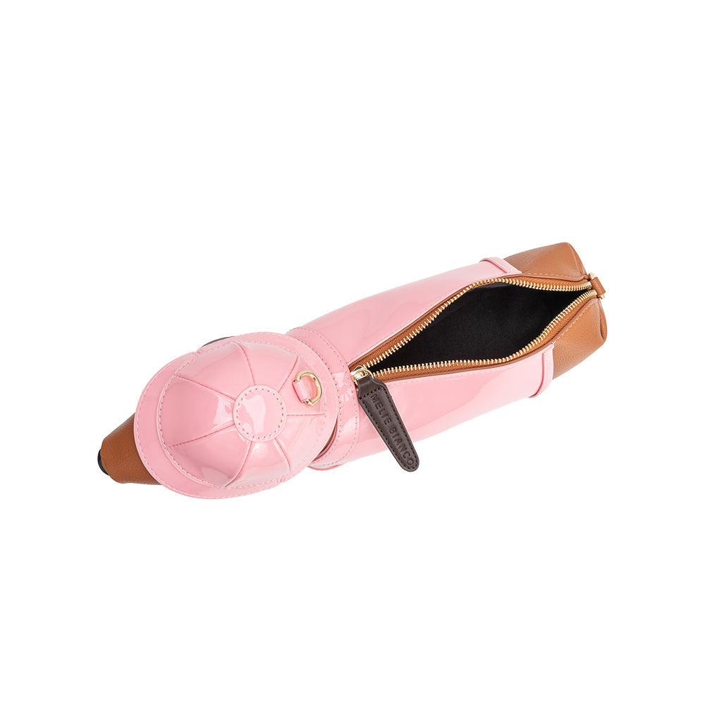 Melie Bianco Pink Rain Dog Vegan Leather Crossbody Bag
