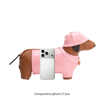 Melie Bianco Pink Rain Dog Vegan Leather Crossbody Bag