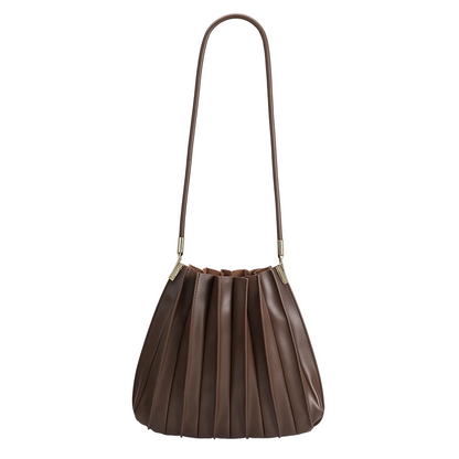 Melie Bianco Chocolate Carrie Medium Vegan Leather Shoulder Bag