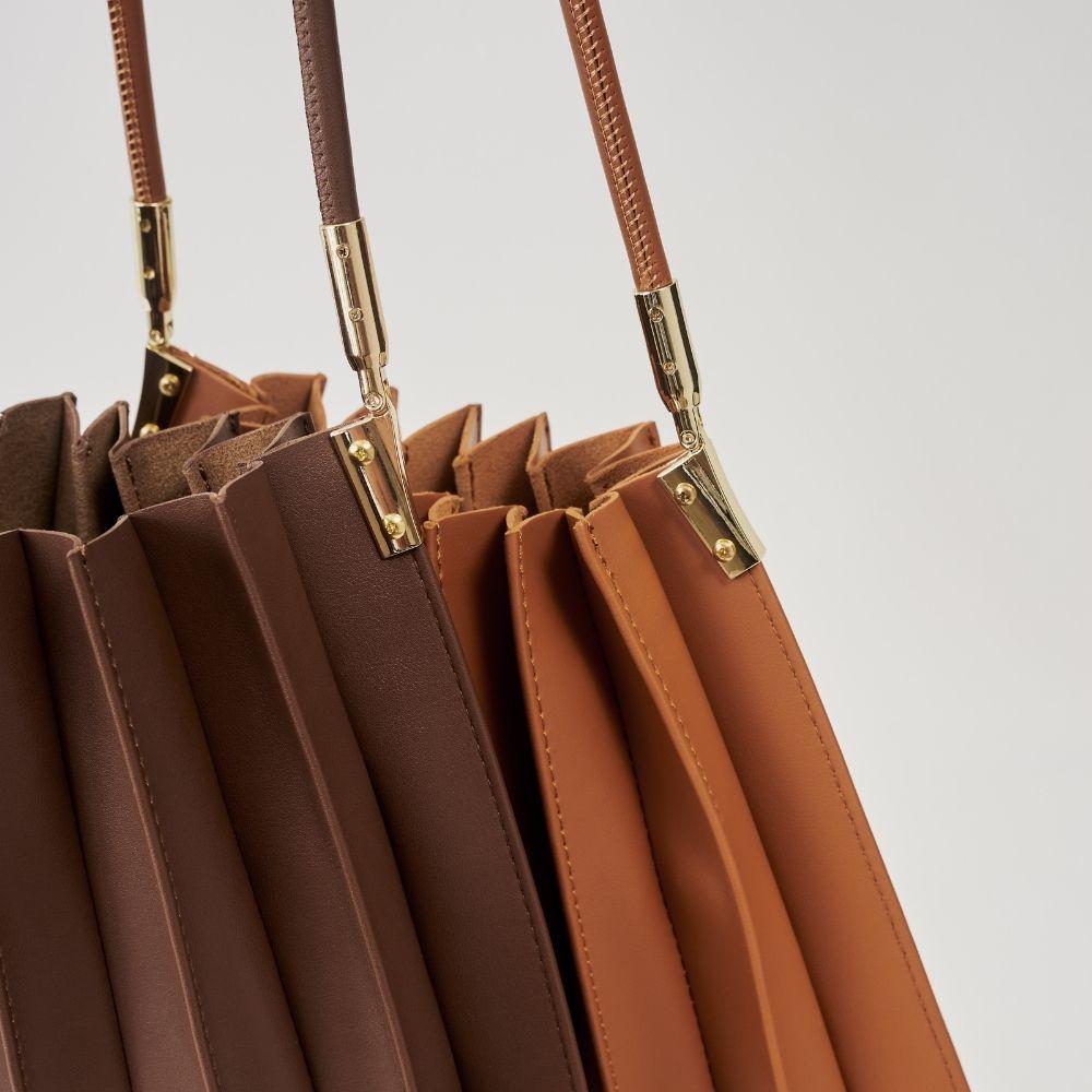 Melie Bianco Chocolate Carrie Medium Vegan Leather Shoulder Bag