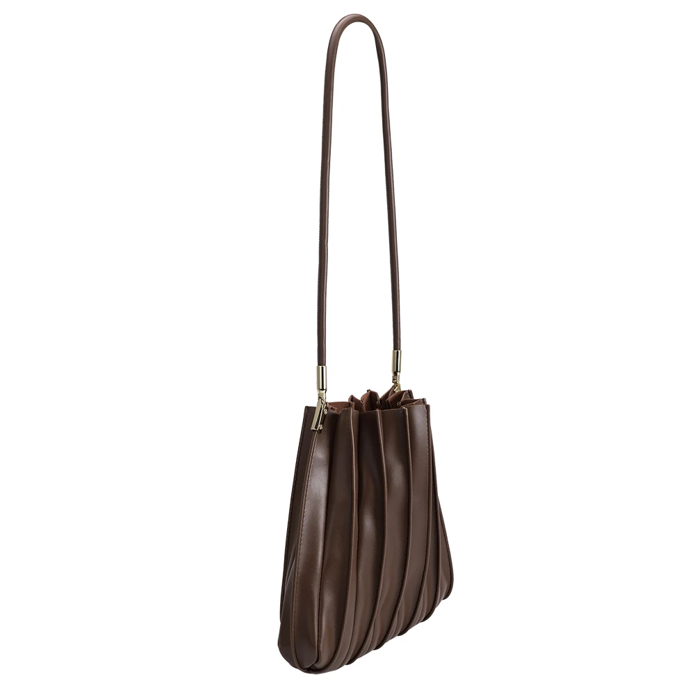 Melie Bianco Chocolate Carrie Medium Vegan Leather Shoulder Bag