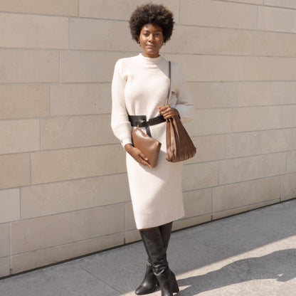 Melie Bianco Chocolate Carrie Medium Vegan Leather Shoulder Bag
