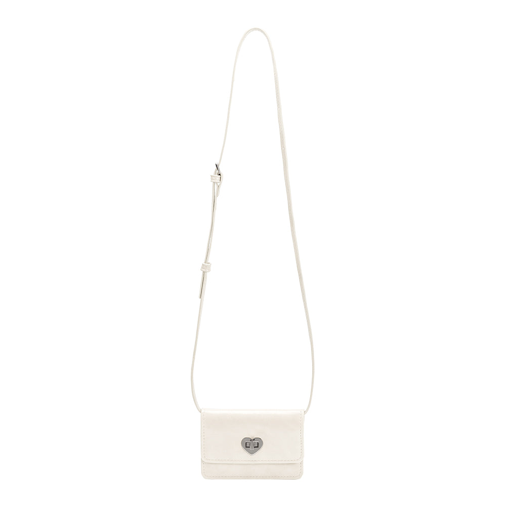 Melie Bianco Ivory Hart Small Vegan Leather Card Holder