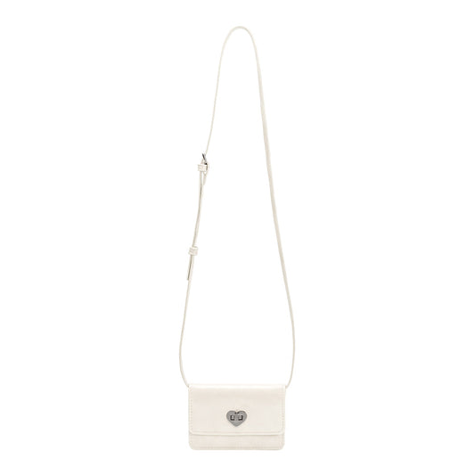 Melie Bianco Ivory Hart Small Vegan Leather Card Holder