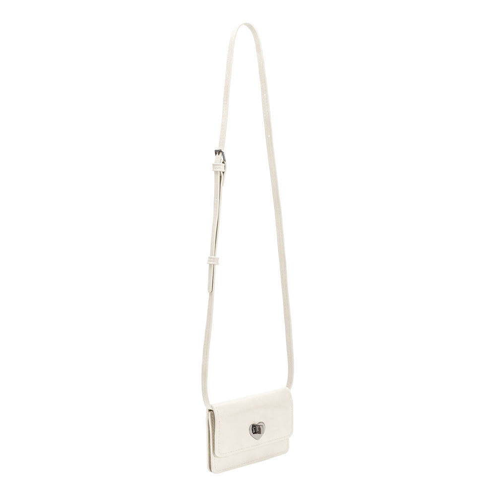Melie Bianco Ivory Hart Small Vegan Leather Card Holder