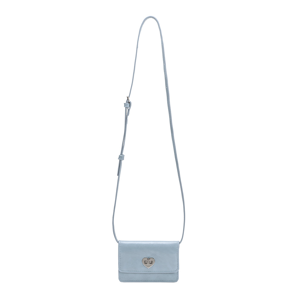 Melie Bianco Blue Hart Small Vegan Leather Card Holder