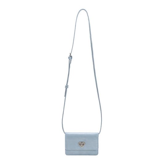 Melie Bianco Blue Hart Small Vegan Leather Card Holder
