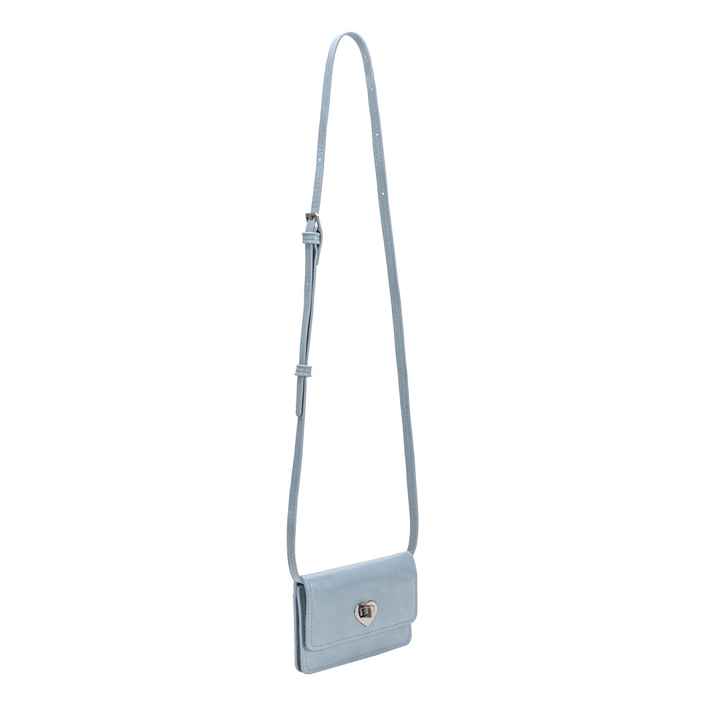 Melie Bianco Blue Hart Small Vegan Leather Card Holder