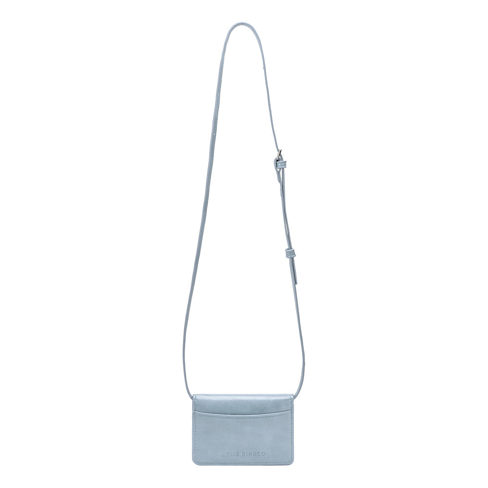 Melie Bianco Blue Hart Small Vegan Leather Card Holder